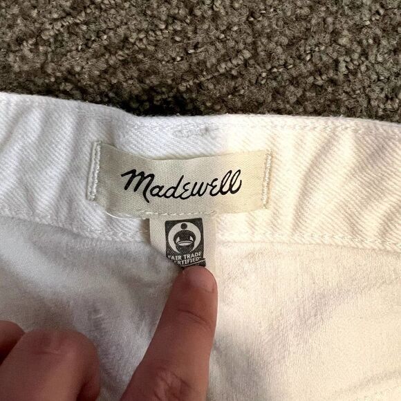 Madewell Relaxed Denim Shorts in Tile White ND717 Size 24 - Picture 3 of 6